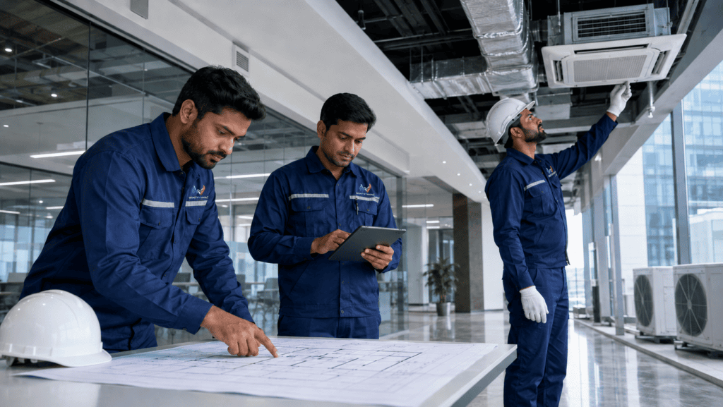HVAC contractors blue print